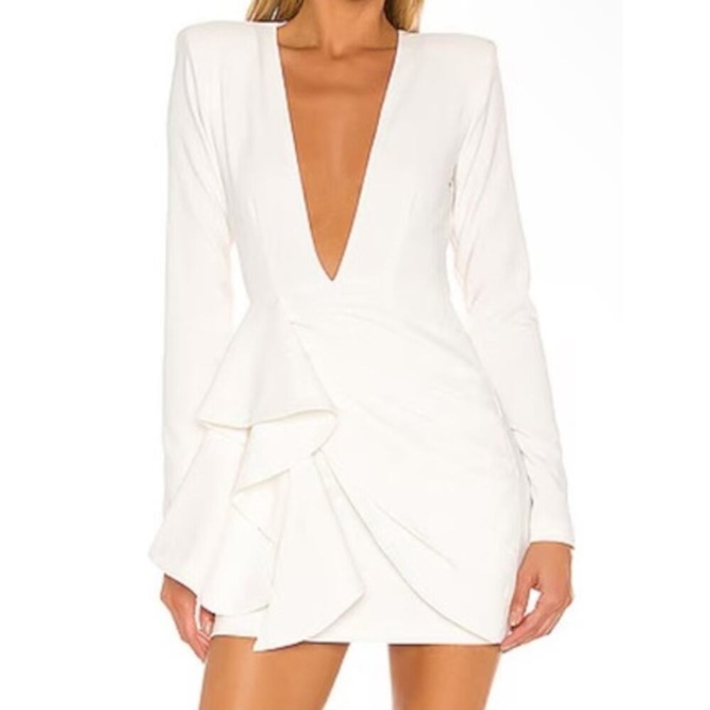 Michael Costello X Revolve Fena Mini Dress in Ivory Size XS